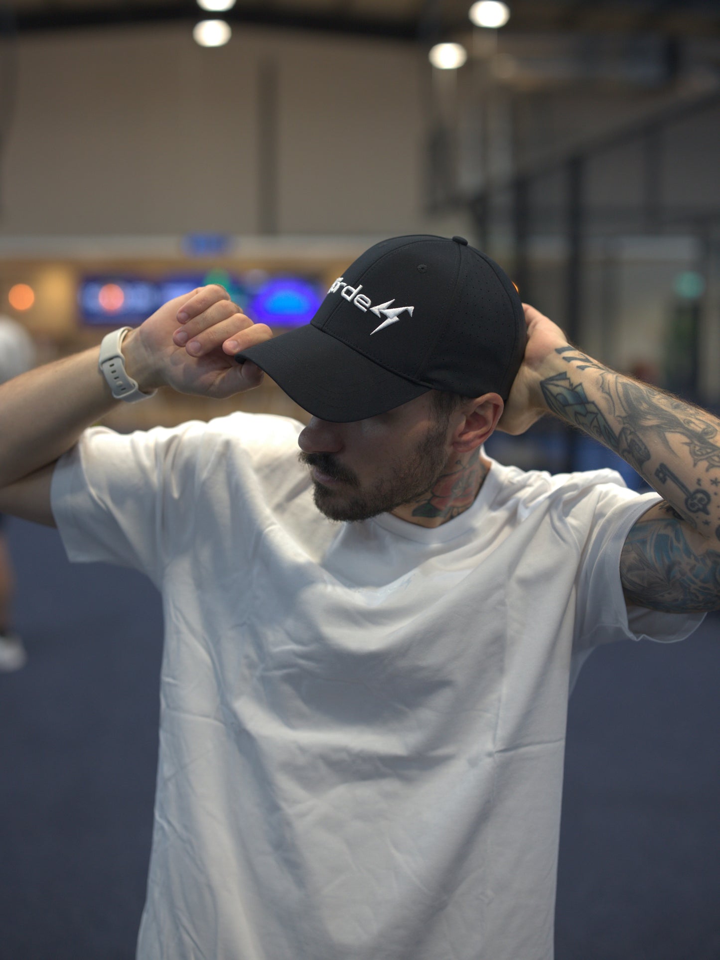 Sports Black Cap โ Breathable Performance Training Hat